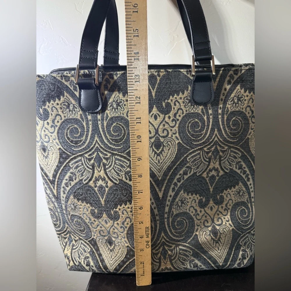 ~13” Liz Claiborne Work Bag Randa Luggage Laptop Tote Fabric Blue‎ & Gray